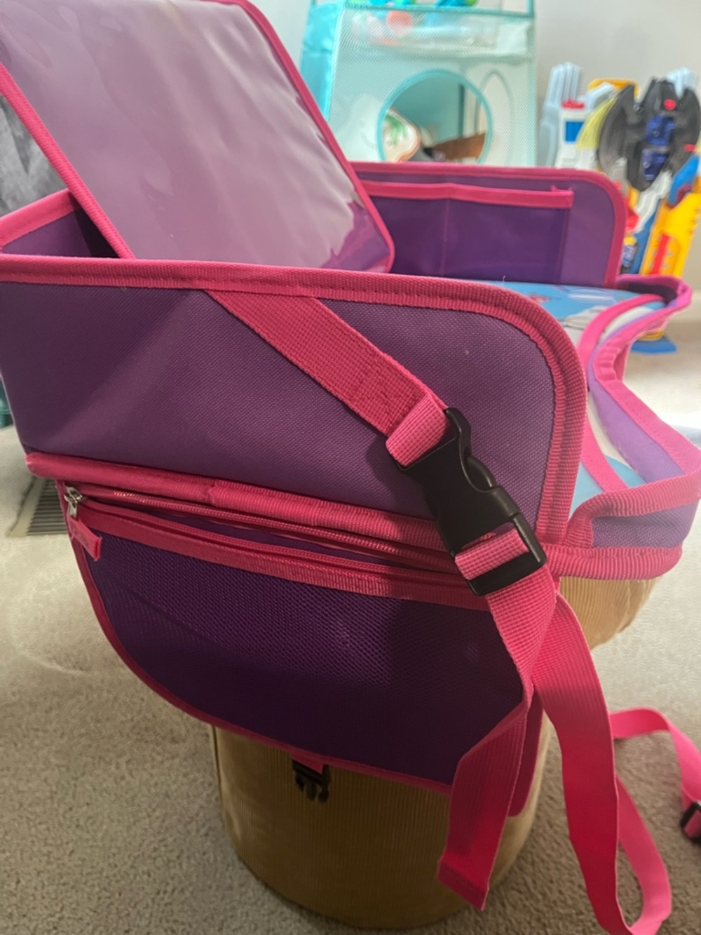 Kids Travel Activity Tray and Storage Caddy - Pink and Purple - Picture 5 of 5